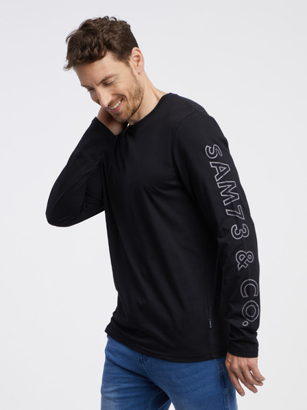Sam 73 Tricou negru cu mânecă lungă pentru bărbați SAM 73 Regulus