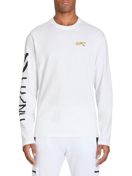 Celio Tricou alb cu mânecă lungă pentru bărbați Celio UFC