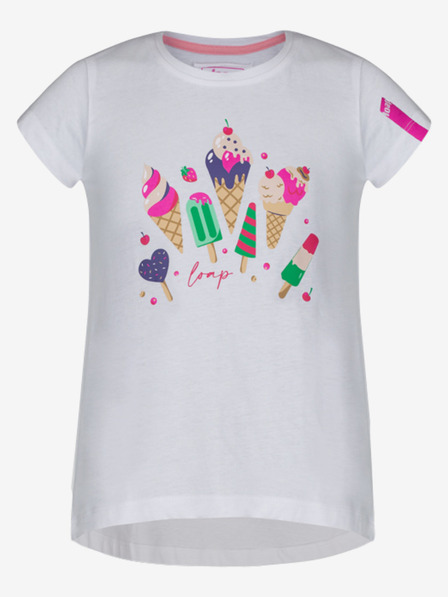 Loap Tricou alb pentru fete cu imprimeu LOAP BESNUDA