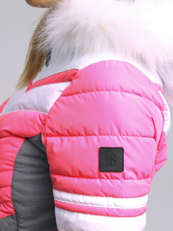 Loap Jachetă de schi pentru femei gri și roz LOAP ORINNA