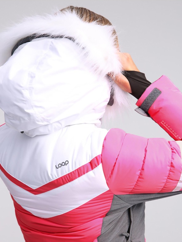 Loap Jachetă de schi pentru femei gri și roz LOAP ORINNA
