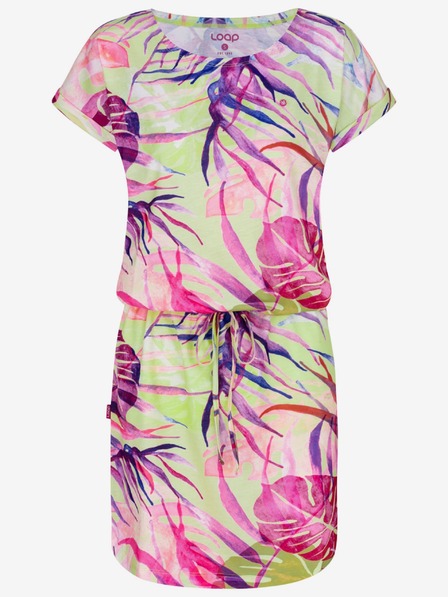 Loap Rochie de vară pentru femei verde și roz cu model tropical LOAP ANUMA