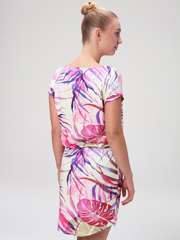 Loap Rochie de vară pentru femei verde și roz cu model tropical LOAP ANUMA