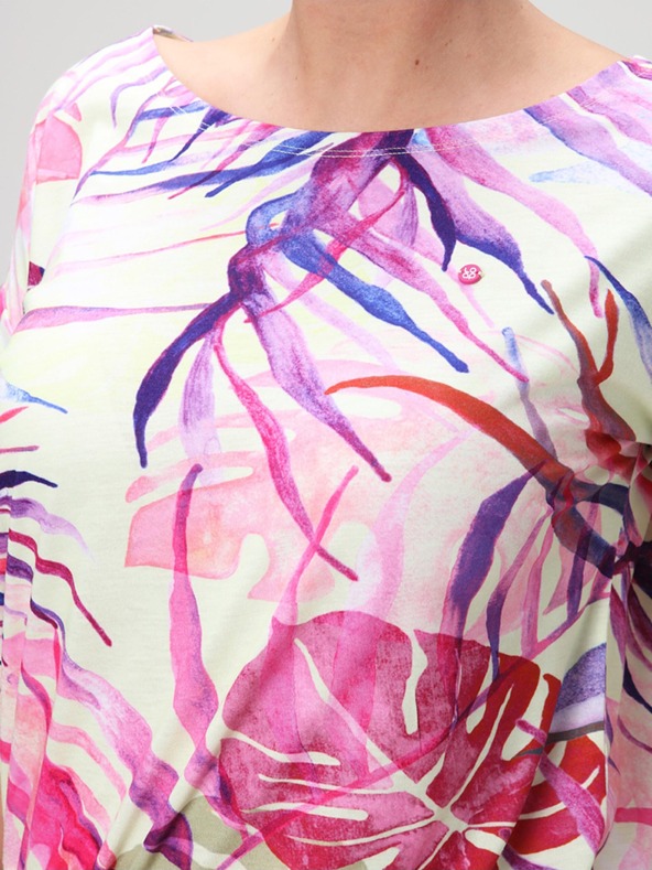 Loap Rochie de vară pentru femei verde și roz cu model tropical LOAP ANUMA