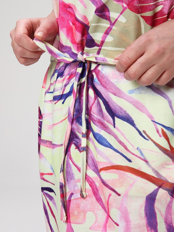 Loap Rochie de vară pentru femei verde și roz cu model tropical LOAP ANUMA