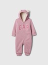 GAP Baby salopetă cu glugă din sherpa cu logo GAP