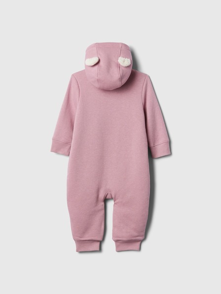 GAP Baby salopetă cu glugă din sherpa cu logo GAP