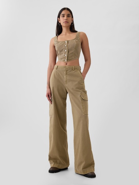 GAP Pantaloni cu buzunare Baggy Khaki Cargo GAP
