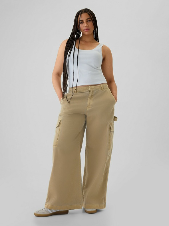 GAP Pantaloni cu buzunare Baggy Khaki Cargo GAP