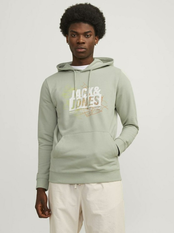 Jack & Jones Hanorac Jack & Jones Map Verde deschis pentru bărbați