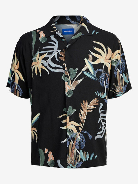 Jack & Jones Cămașă cu mânecă scurtă cu model negru pentru bărbați Jack & Jones Luke