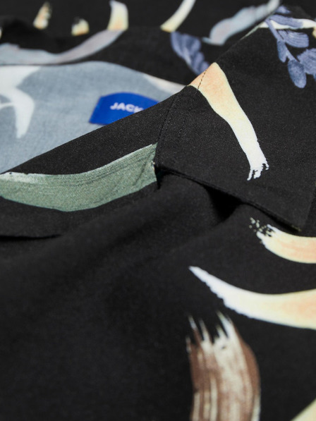 Jack & Jones Cămașă cu mânecă scurtă cu model negru pentru bărbați Jack & Jones Luke