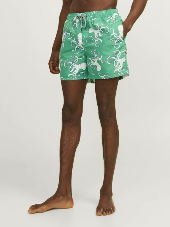 Jack & Jones Costume de baie cu model verde pentru bărbați Jack & Jones Fiji