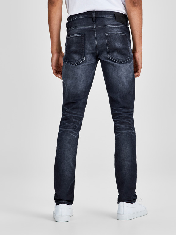 Jack & Jones Blugi slim fit albastru închis cu efect brodat Jack & Jones Glenn