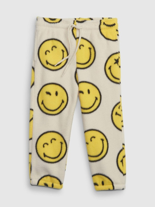 GAP Pantaloni de trening fleece pentru copii Unisex GAP × SmileyWorld®