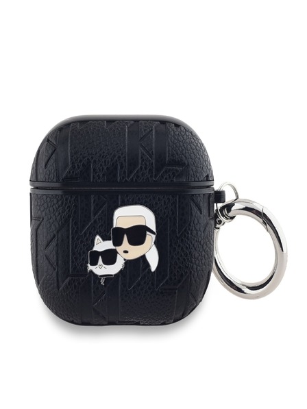 Karl Lagerfeld Karl Lagerfeld PU Embossed Karl and Choupette Heads Case pentru AirPods 3 Negru
