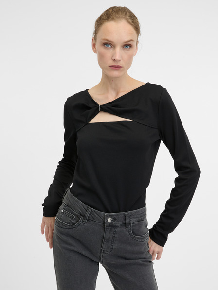 Orsay Tricou negru cu mânecă lungă pentru femei ORSAY