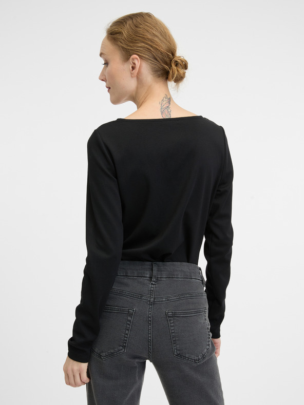 Orsay Tricou negru cu mânecă lungă pentru femei ORSAY