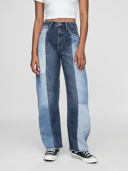 GAP Blugi High Rise Barrel Patchwork GAP