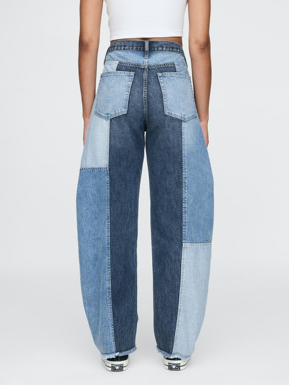 GAP Blugi High Rise Barrel Patchwork GAP