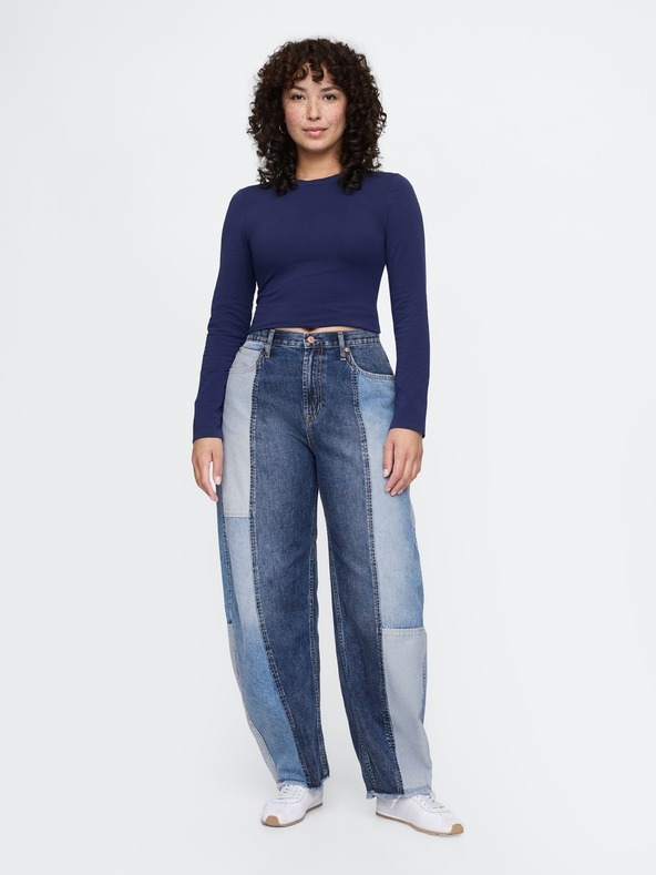 GAP Blugi High Rise Barrel Patchwork GAP