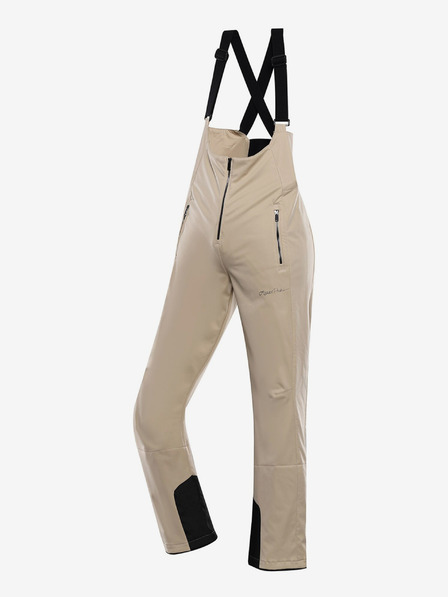 ALPINE PRO Pantaloni softshell de schi pentru femei cu membrană ALPINE PRO GERANA piper alb