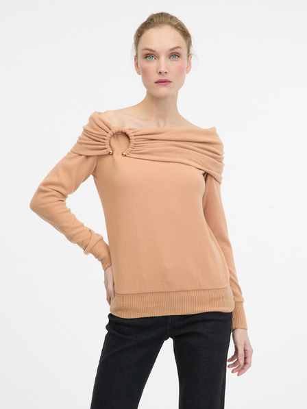 Orsay Tricou cu mânecă lungă pentru femei, maro deschis ORSAY