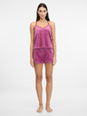Orsay Top de pijama din velur roz pentru femei ORSAY