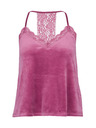 Orsay Top de pijama din velur roz pentru femei ORSAY