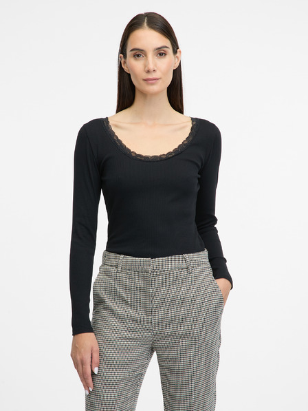 Orsay Tricou negru cu mânecă lungă pentru femei ORSAY