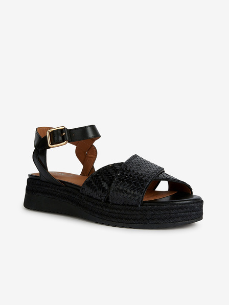 Geox Sandale din piele negre pentru femei Geox Eolie
