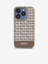 DKNY PU Leather Repeat Pattern Bottom Stripe MagSafe Back Cover pentru iPhone 15 Pro Max Brown DKNY