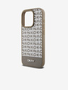 DKNY PU Leather Repeat Pattern Bottom Stripe MagSafe Back Cover pentru iPhone 15 Pro Max Brown DKNY