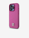DKNY PU piele Repeat Pattern Stack Logo Magsafe Back Cover pentru iPhone 15 Pro Max roz DKNY