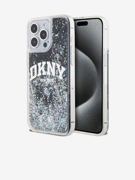 DKNY Liquid Glitter Arch Logo Back Cover pentru iPhone 14 Pro Max negru DKNY