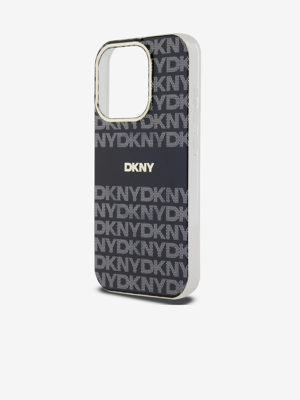 DKNY PC/TPU Repeat Pattern Tonal Stripe Magsafe Back Cover pentru iPhone 15 Pro Negru DKNY