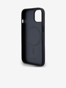 DKNY PU Leather Repeat Pattern Bottom Stripe MagSafe Back Cover pentru iPhone 14 negru DKNY