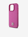 DKNY PU piele Repeat Pattern Stack Logo Magsafe Back Cover pentru iPhone 15 Pro roz DKNY