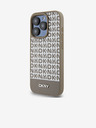 DKNY PU Leather Repeat Pattern Bottom Stripe MagSafe Back Cover pentru iPhone 14 Pro Brown DKNY