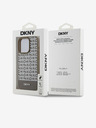 DKNY PU Leather Repeat Pattern Bottom Stripe MagSafe Back Cover pentru iPhone 14 Pro Brown DKNY