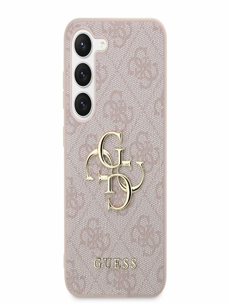 Guess PU 4G Metal Logo Zadní Kryt pro Samsung Galaxy S23 Pink Carcasa de telefon