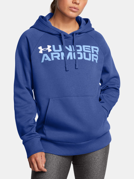 Under Armour Hanorac Under Armour Rival Fleece Wordmark pentru femei-BLU