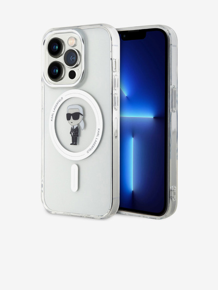 Karl Lagerfeld Karl Lagerfeld IML Ikonik MagSafe Back Cover pentru iPhone 15 Pro Transparent