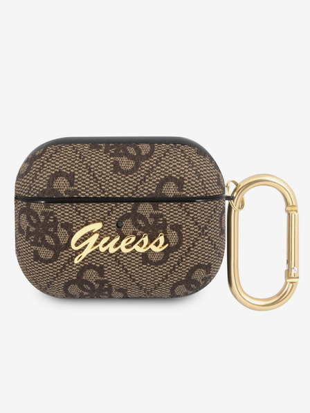 Guess 4G Script PC/PU Airpods Pro Brown Carcasă