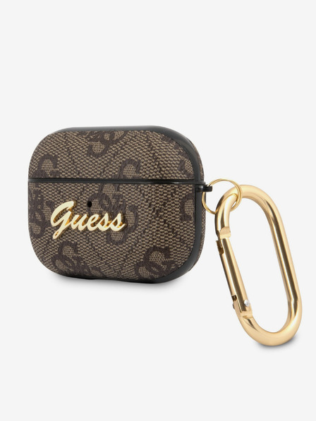Guess 4G Script PC/PU Airpods Pro Brown Carcasă