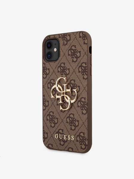 Guess Guess PU 4G Metal Logo Back Cover pentru iPhone 11 Brown