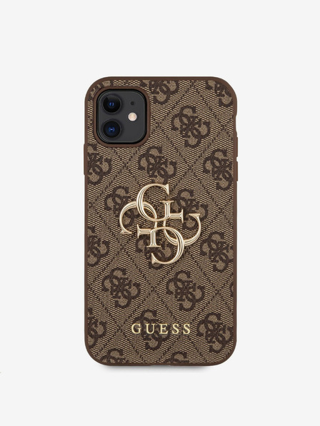 Guess Guess PU 4G Metal Logo Back Cover pentru iPhone 11 Brown