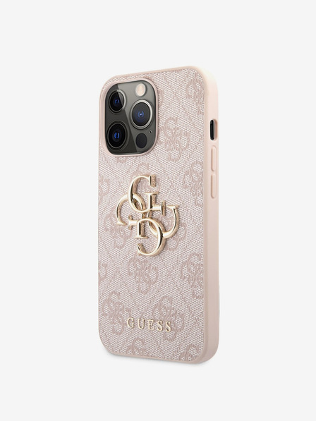 Guess Guess PU 4G Metal Logo Back Cover pentru iPhone 13 Pro Roz