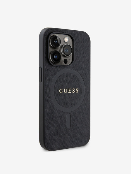 Guess PU Saffiano MagSafe Zadní Kryt pro iPhone 15 Pro Max Black Carcasa de telefon