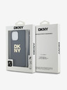 DKNY PU piele Stack Logo Wrist Strap Back Cover pentru iPhone 14 Pro Max negru DKNY